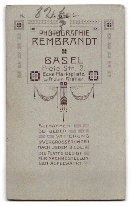 Fotografie &  Plakate: Fotografie Rembrandt, Basel, schweizer S – Gebraucht aus Berlin von bartko-reher 1