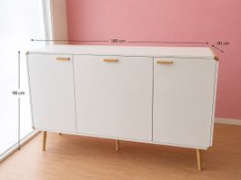 Moderne weisse Design-Kommode / Sideboard – viel Stauraum