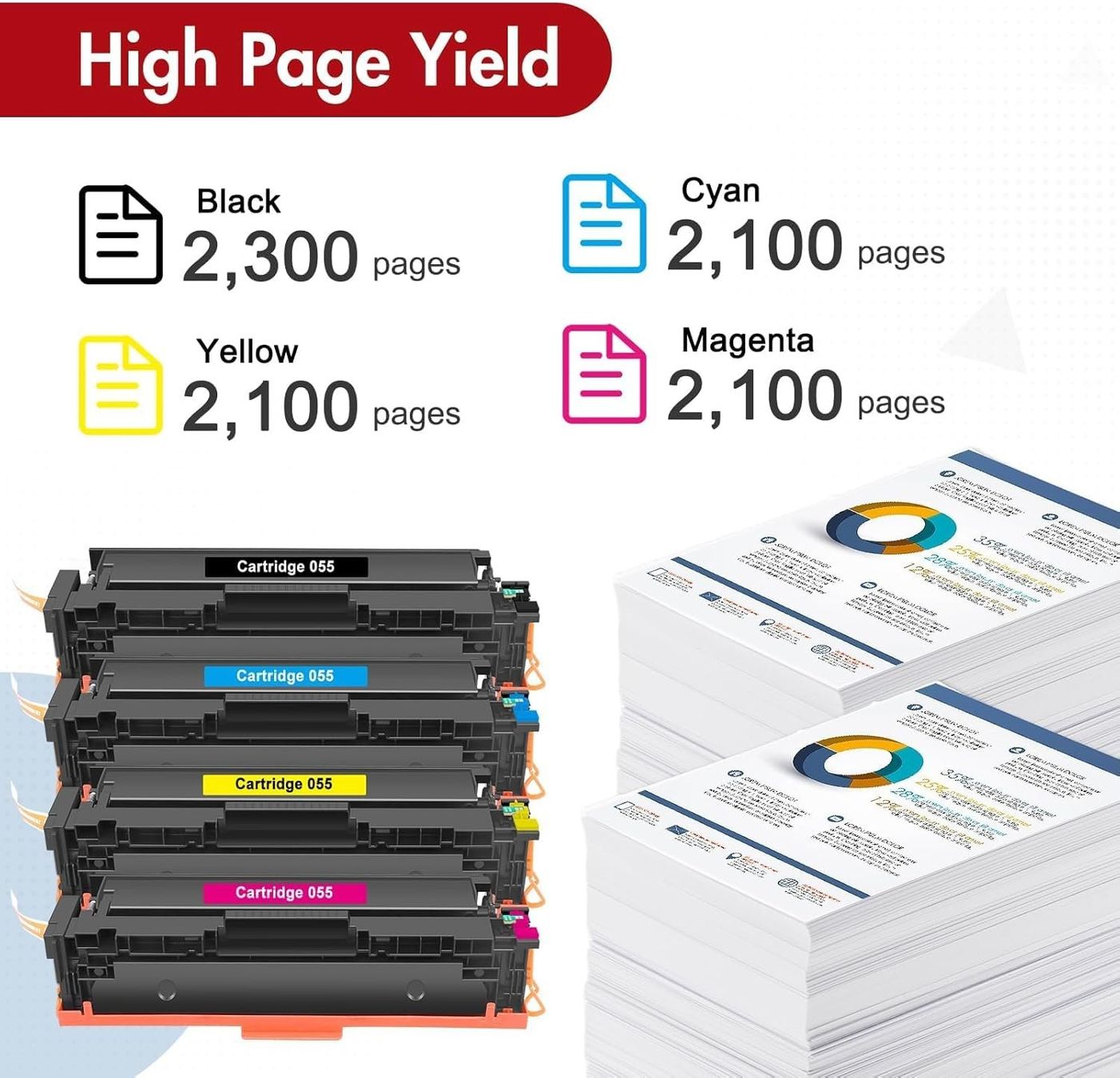 Canon Druckerpatronen & Toner: Canon 055 Toner Set 4 Farben kompatibel – Neu und originalverpackt aus Suhr von SchnapperCH 2