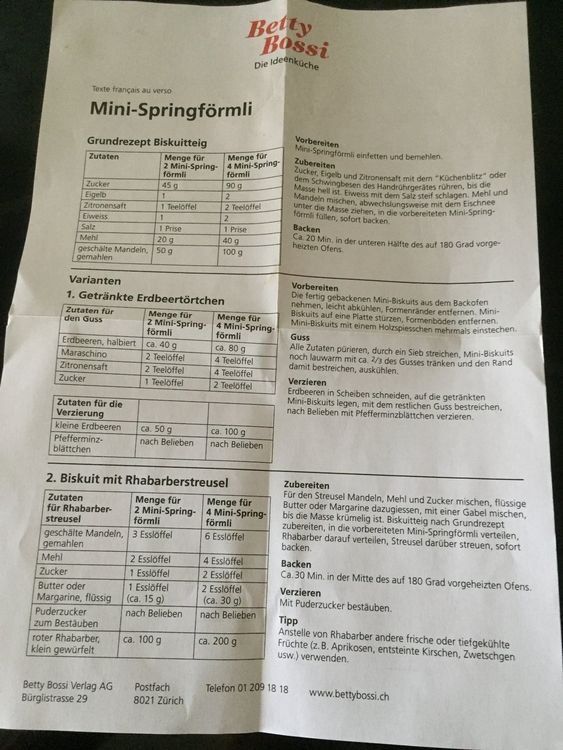 Betty Bossi Teglie da forno: 4 er Set Mini Springförmli Betty Bossi – Usato da Winterthur venduto da delfin1314 2
