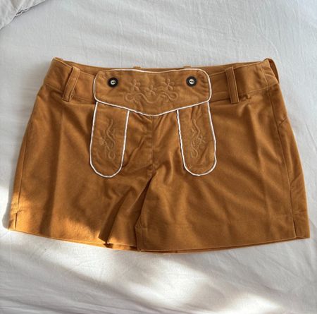 Oktoberfest Trachtenhose hellbraun in Lederoptik Gr. 38