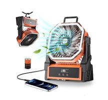 Tisch Ventilator mit LED Licht, Fernbedienung 30'000mAh Akku