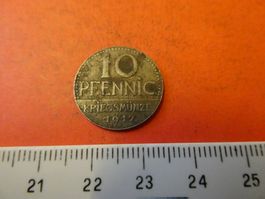 Dt. Reich 1917, Ueberlingen 10 Pfennig - Kriegsnotgeldmünze