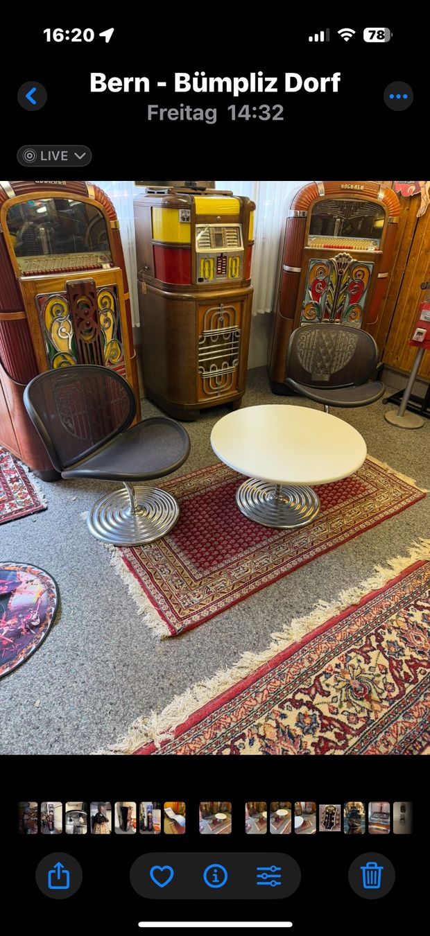Set di tavolo e panche: Design Stühle mit Tisch Herbert Ohl – Usato da bern venduto da Seeburg 4
