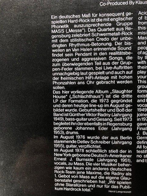 Dischi in vinile: Mass – Usato da Aarwangen venduto da Jukebox3 4