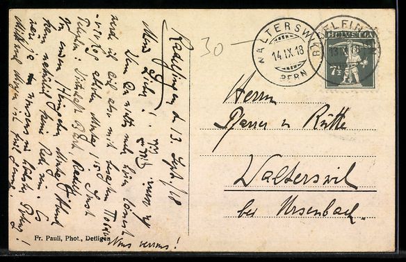 Cartes postales: AK Radelfingen, Ortsansicht mit Kirche – D'occasion à Berlin par bartko-reher 1