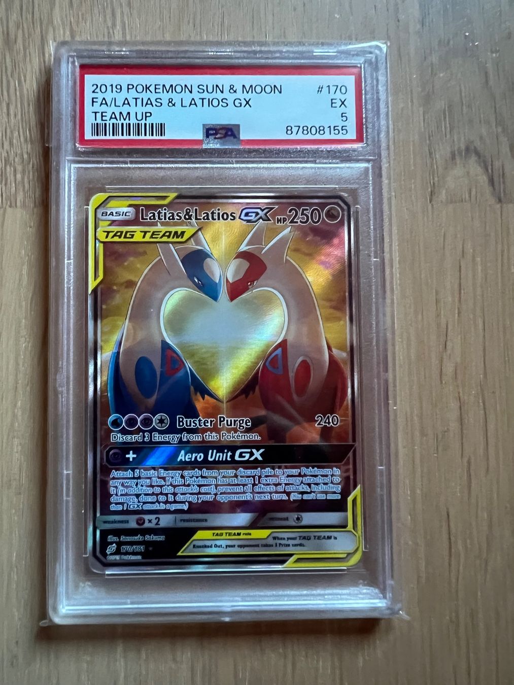 POKEMON SUN & MOON LATIAS & LATIOS GX TEAM UP PSA 5 CARD EX (Neu und ...