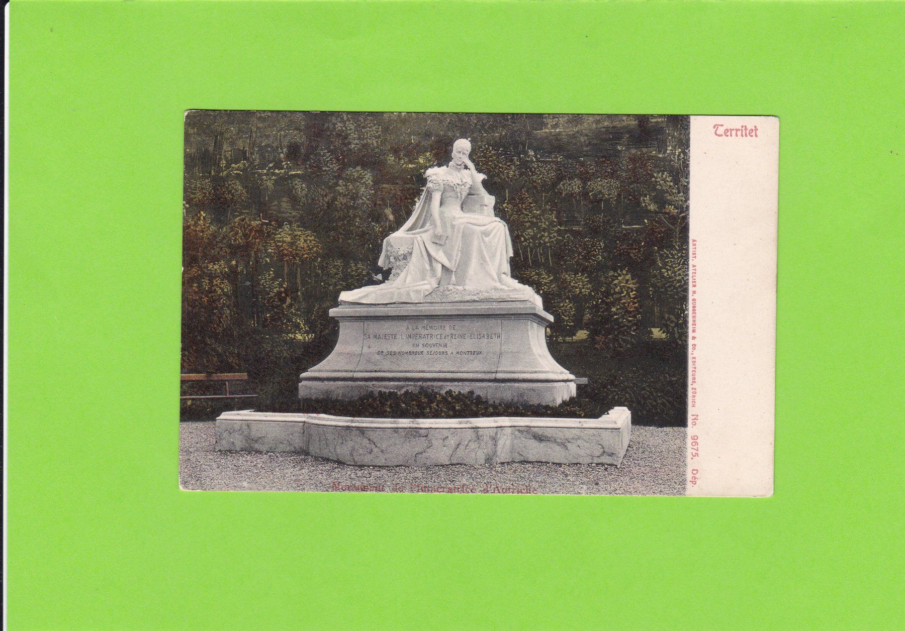 Cartoline postali: Territet-Monument – Usato da St. Peterzell venduto da neckertal