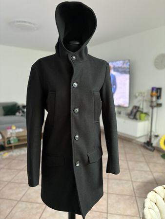 Cappotto donna Gate 21 nero con cappuccio taglia 46
