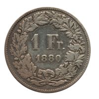Schweiz - 1 Franken - 1880 - Silber