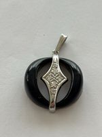 Schmuckanhänger Weissgold / Onyx /Diamanten 18 Karat