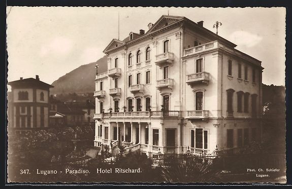 Ansichtskarten: AK Lugano-Paradiso, Hotel Ritschard – Gebraucht aus Berlin von bartko-reher
