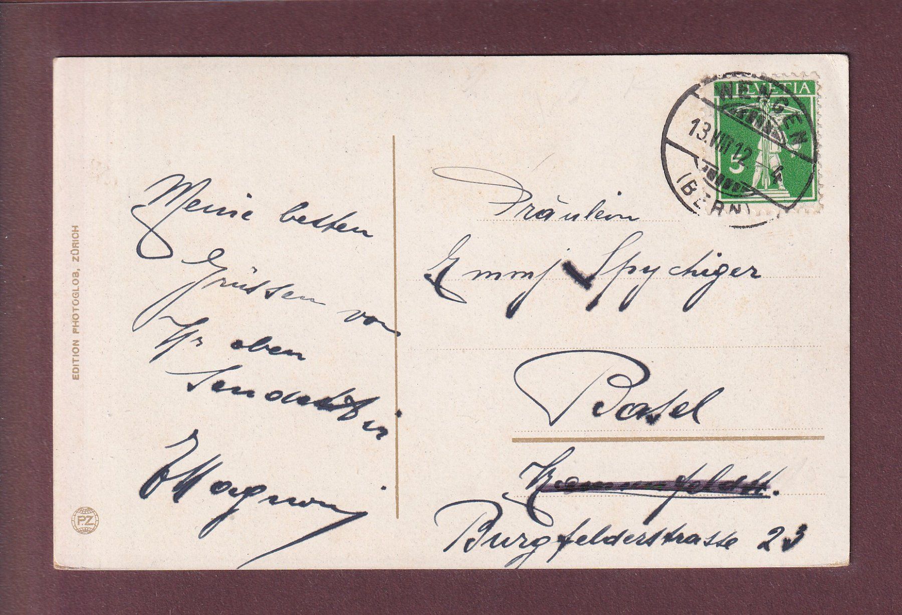 Cartoline postali: WENGERNALPBAHN - Zug - 1912 – Usato da Pully venduto da nicecards 1