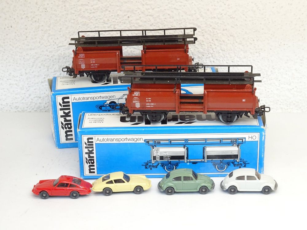 Märklin H0 Ac 4x 4612 Cast Car Transport Wagons Off 52 Db 1x