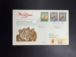 Swissair Erstflugbrief Genf-Nairobi 1968