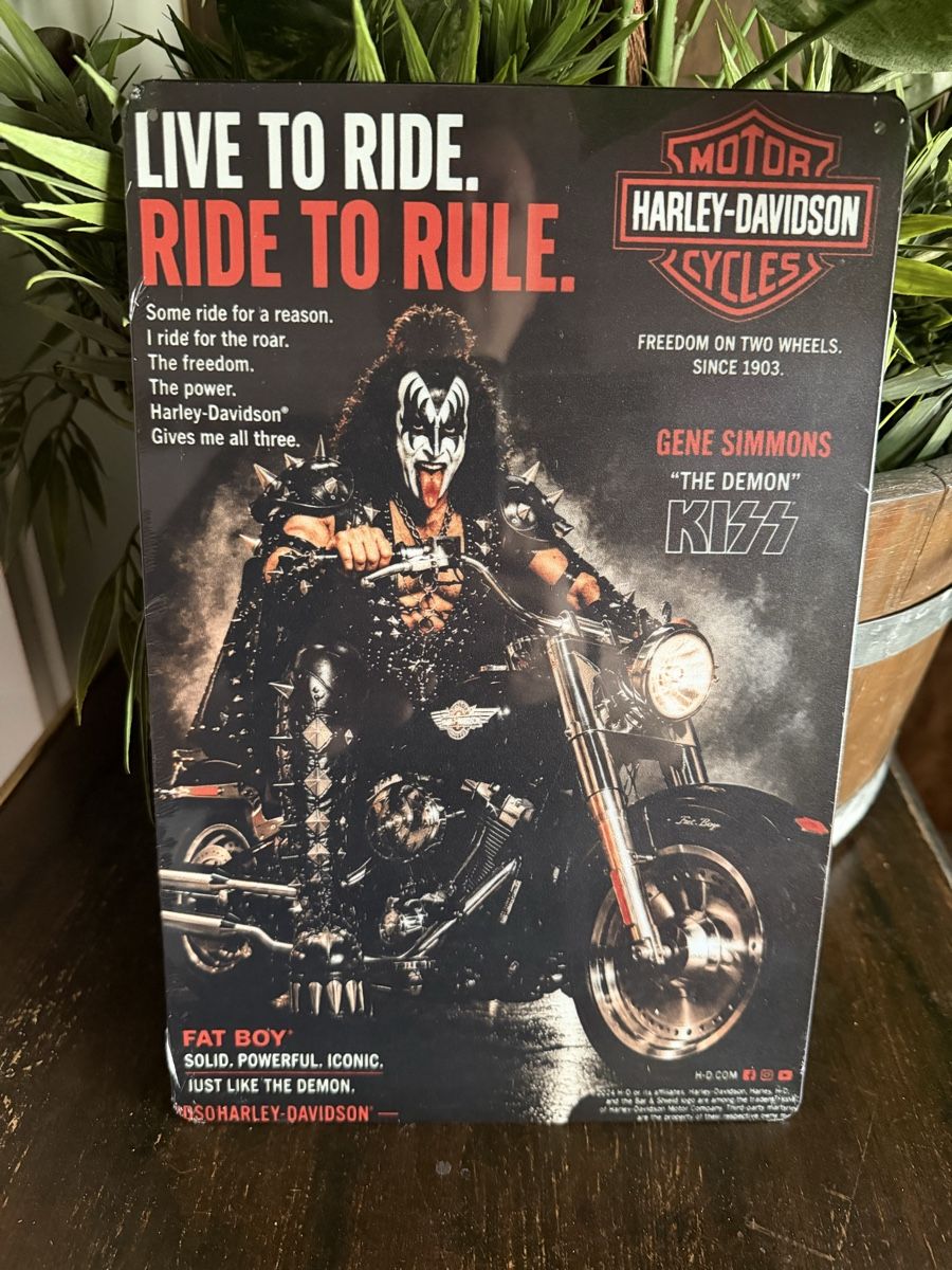 Harley-Davidson Schilder: KISS Blechschild US-Werbung, Gene Simmons – Neu und originalverpackt aus Gundetswil von swisskiss02