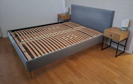 Doppelbett grau mit verstellbarem Lattenrost  Ultra