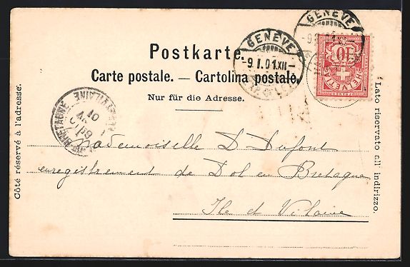 Ansichtskarten: AK Genève, Pont de la Machine, 1901 – Gebraucht aus Berlin von bartko-reher 1