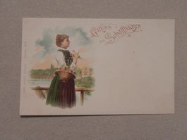 Karte Schaffhausen SH Trachten 1900
