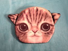 Tasche, Kulturbeutel Katze Tigerli, Reissverschluss, 18x17cm