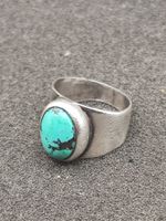 Vintage 925er Silber Ring mit Natur Türkis Top