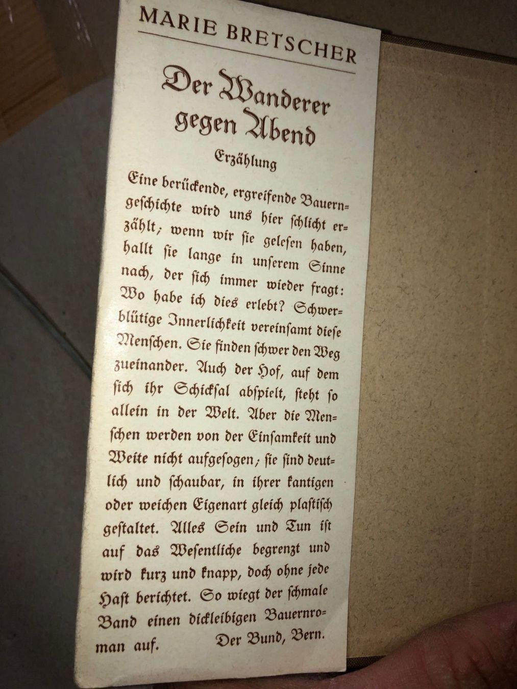 Libri: Marie Bretscher: Wanderer gegen Abend – Usato da Zürich venduto da allp 1