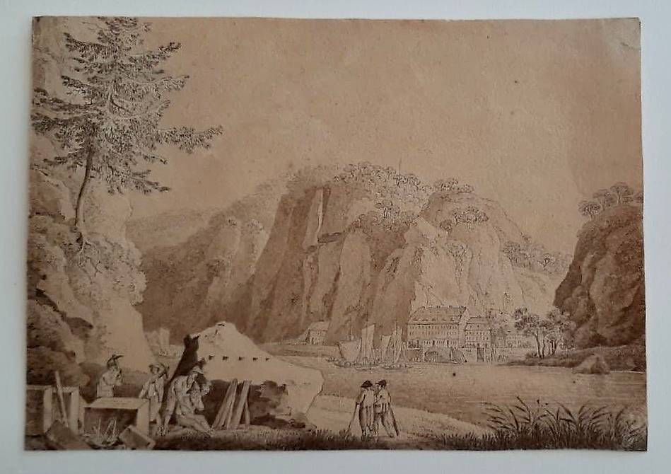 Dipinti: Dessin l'école d'Adrian Zingg - Herrnskretschen -circa 1780 – Usato da Sion venduto da Gravure8283 1