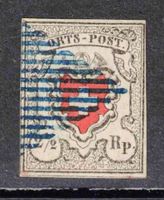 1850 ORTS-POST 13I mit Kreuzeinfassung Typ 35, Attest