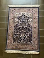 Orientteppich Iran Design blau beige Masse 95x135 cm