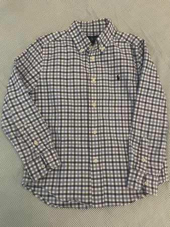 Ralph Lauren Hemd Gr. 7 Kariert Blau/Weiss Top Zustand!