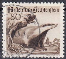 234, 80 Rp. Dachs gestempelt, Tiere