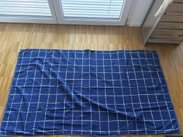 Linge de bain à carreaux bleus et blancs 100% coton