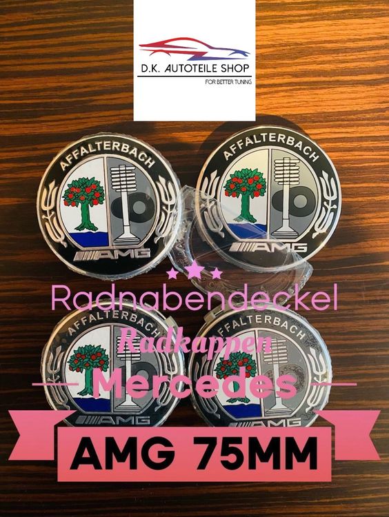 4 TAPPI COPRIMOZZO 75mm STELLA MERCEDES BENZ CERCHI LEGA - Foto 9