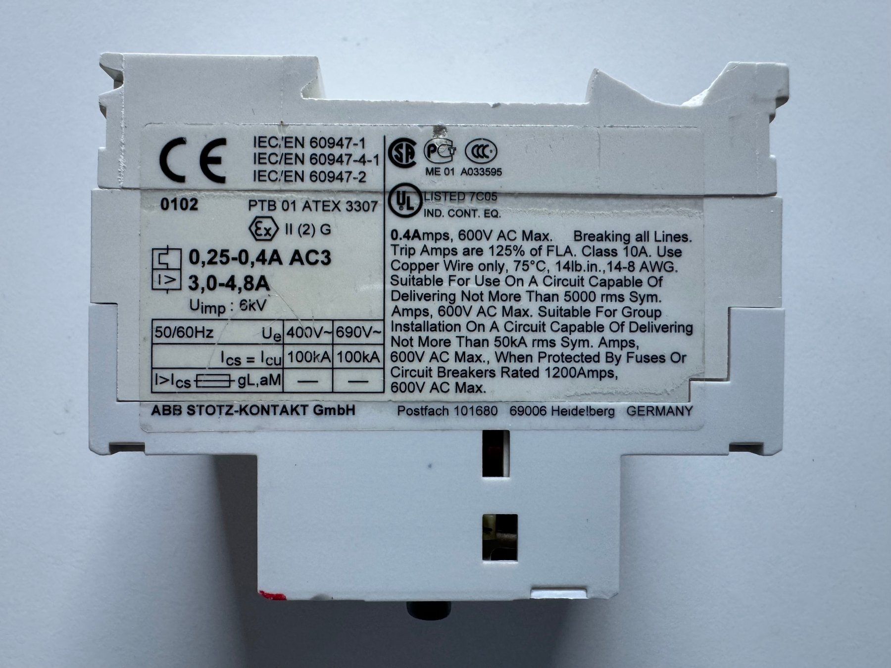ABB Interruttori: ABB Motorschutzschalter MS325 – Usato da Trimbach venduto da ORTHOPORT 1