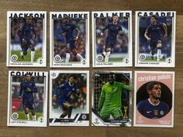 8 Topps Fussball-Cards mit Spielern von Chelsea FC