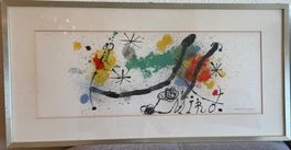 Miro Lithographie Original abstraktes Bild gerahmt