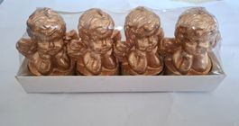 Lot de 4 bougies réchaud dorées anges neuves/4er-Set goldene