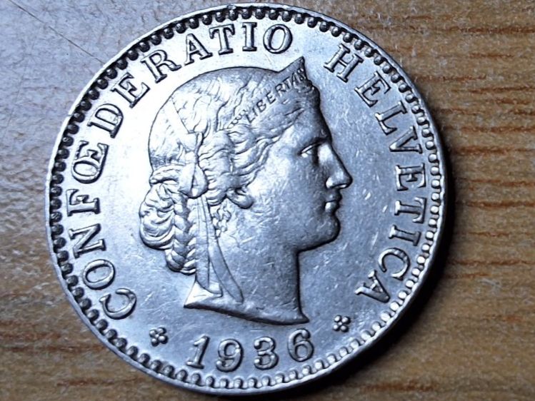 Tutti le monete: 20 Rappen 1936 – Usato da Münchenstein venduto da purbach1 2