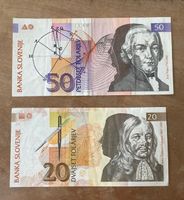 2 Banknoten Slovenien in gutem Zustand