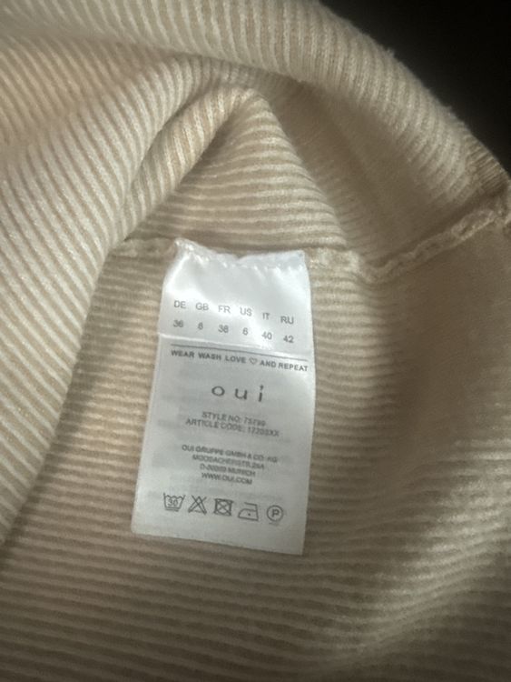 Pulls & Sweat-shirts: Oui Damen Pullover Beige Übergangsjacke Gr. S kariert – Neuf (Voir description) à Schindellegi par butterfly242011 3