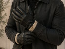 Kunststofflederhandschuhe, schwarz, Gr. S/M, Winter