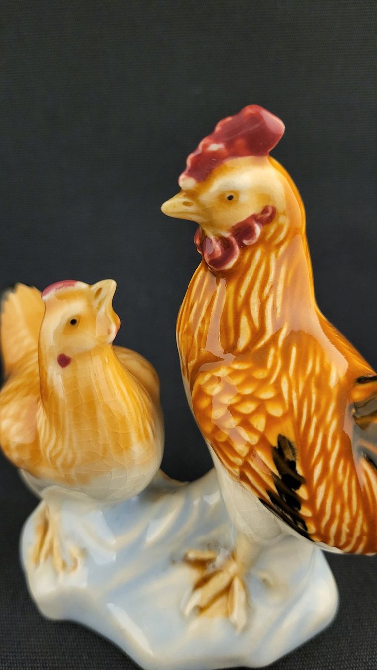 Figuren: Gockel mit Huhn CHINA – Gebraucht aus Basel von spinne02