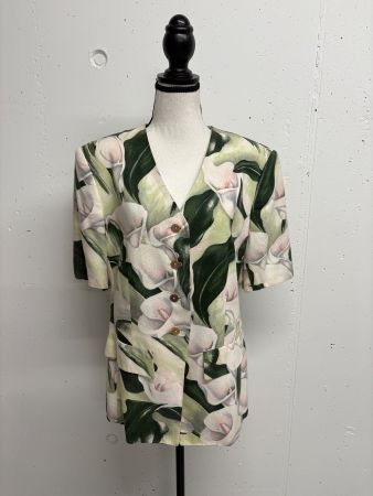 Bernd Berger Vintage Bluse Gr. 40 Blumen rosa y2k Viskose