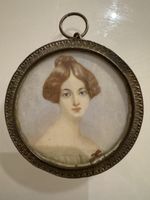 Antike Biedermeier Miniatur (ca  1830-1850)