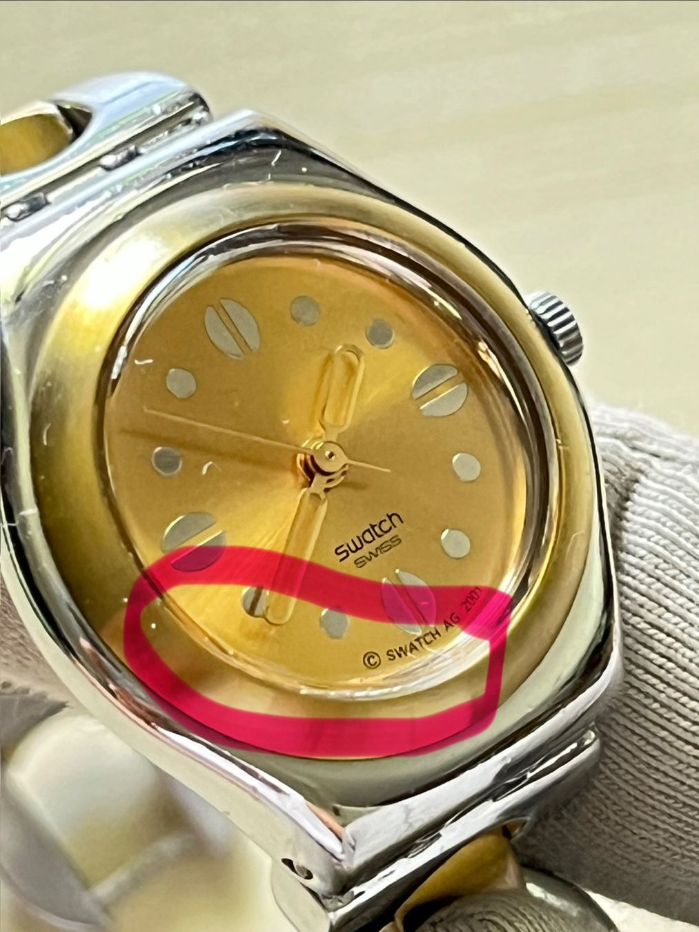 Swatch Orologi: Swatch Damenuhr goldfarben – Usato da Grenchen venduto da chththl 8