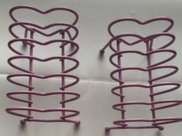 2er Set Tostbrotständer Herz lila Metall, Vintage Stil