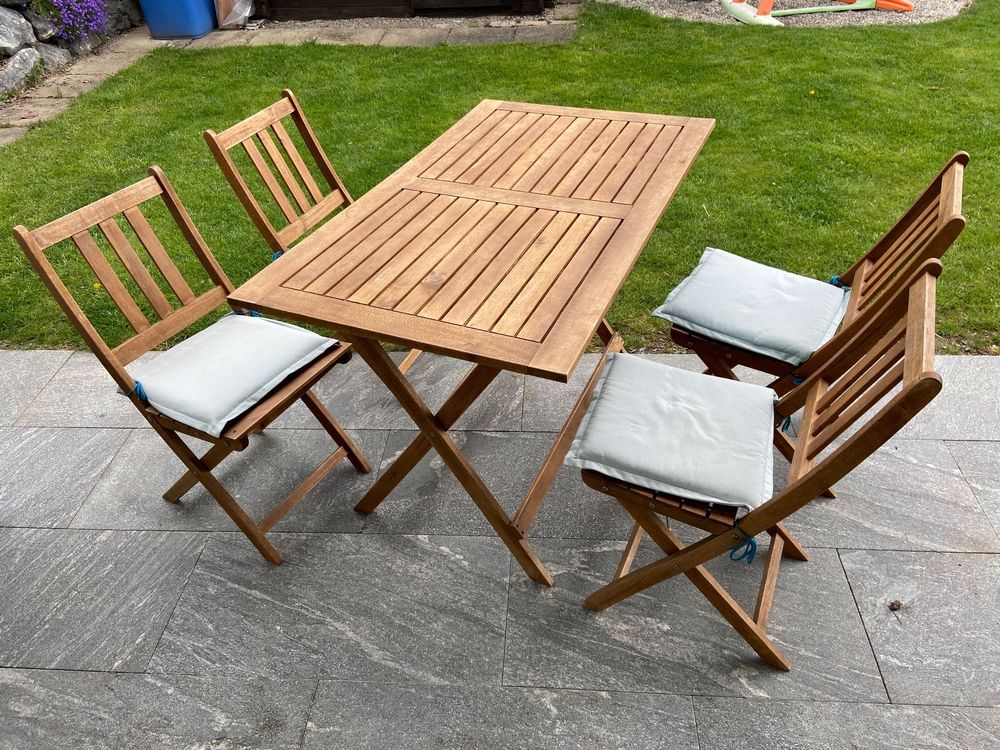 Gartentisch Balkontisch mit 4 Stühlen Kaufen auf Ricardo