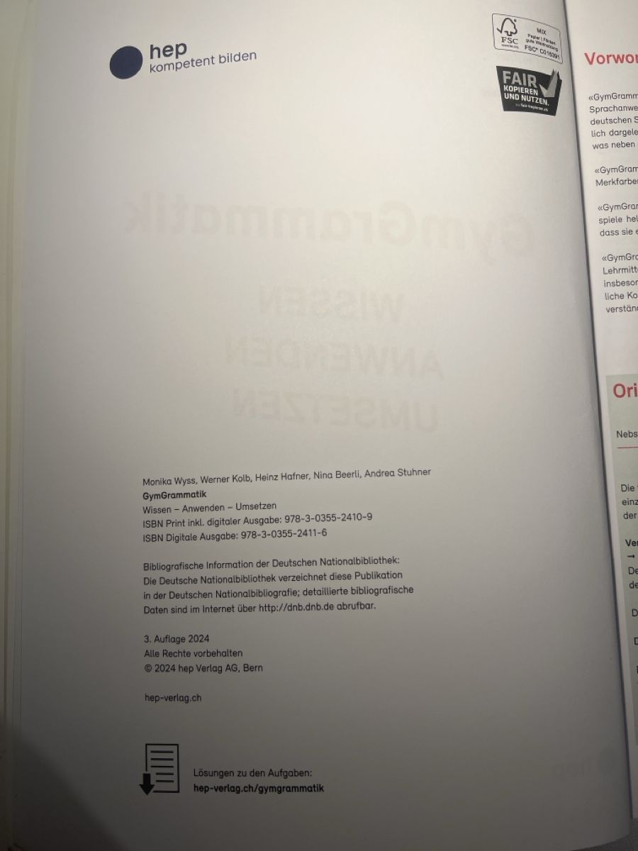 Bücher: GymGrammatik – Neu (gemäss Beschreibung) aus Zürich von sam_9595 2