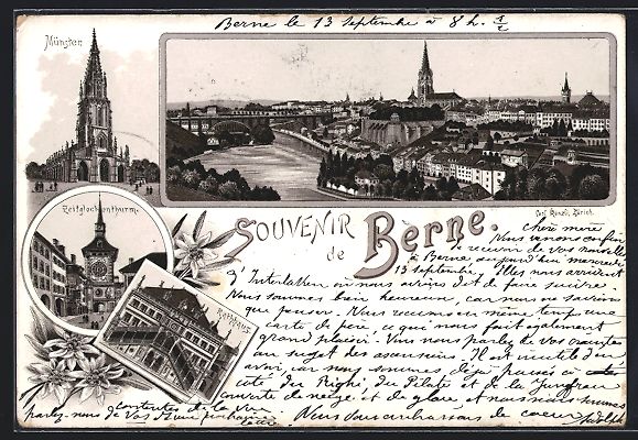 Cartoline postali: Vorläufer-Lithographie Berne, 1893, M – Usato da Berlin venduto da bartko-reher