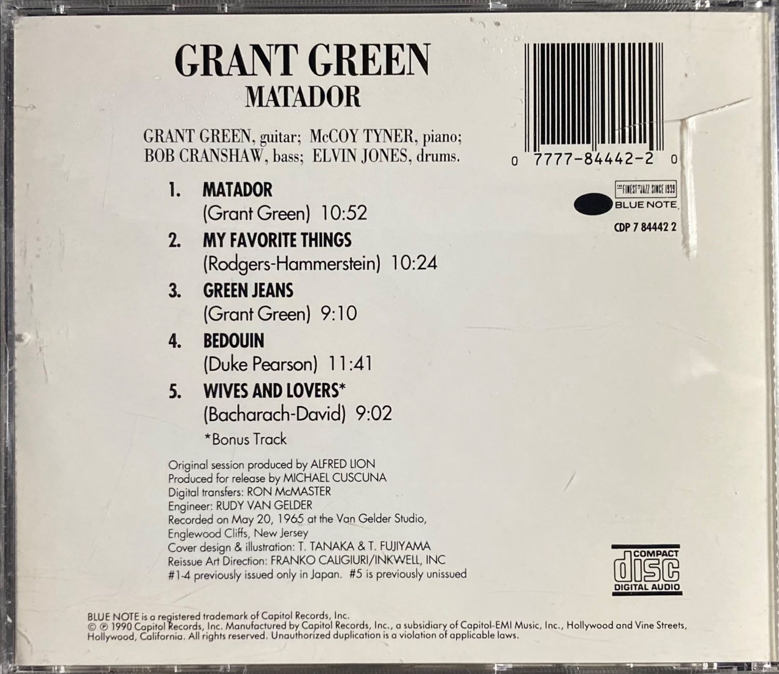 CDs: GRANT GREEN - MATADOR – Gebraucht aus Poliez-Pittet von Newtown-Records 1